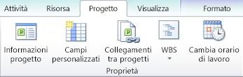 Gruppo Proprietà della scheda Progetto