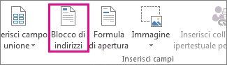Comando Blocco di indirizzi di stampa unione