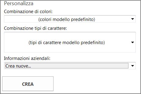 Opzioni per i modelli di cartolina da Office.com.