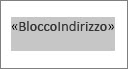 campo blocco di indirizzi selezionato