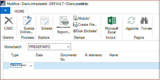 Esportazione del file Intrastat