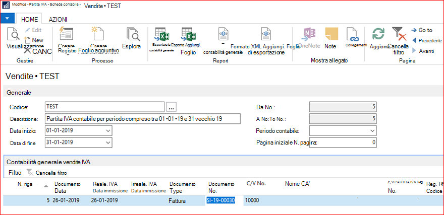 Eseguire l'azione Crea libro mastro nella scheda Libro mastro