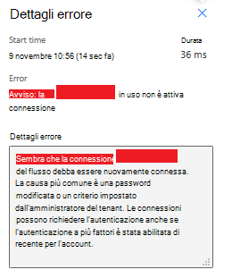Avviso: la connessione al nome della connessione non funziona