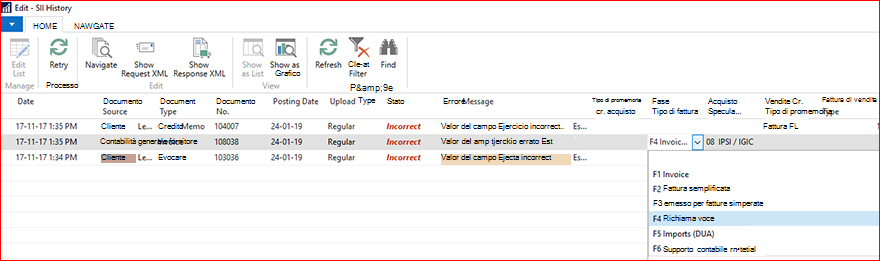 Screenhot su come apportare modifiche ai valori per i campi