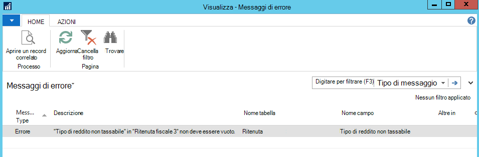 Screenshot della funzione Open Related Record