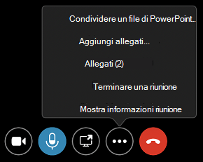Comandi Allegati nel menu Altre opzioni