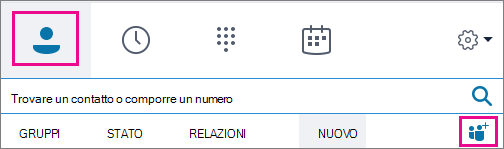Scegliere l'icona Aggiungi contatti per i contatti > .