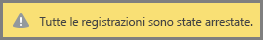 Messaggio Tutte le registrazioni sono state arrestate visualizzato nella riunione di Skype for Business