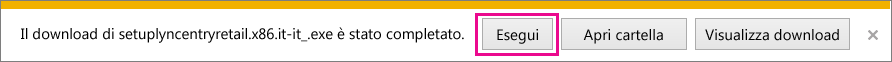 Scegliere Esegui per avviare la configurazione guidata.