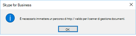 Messaggio di errore visualizzato quando si cerca di aprire un file da un percorso diverso da OneDrive for Business