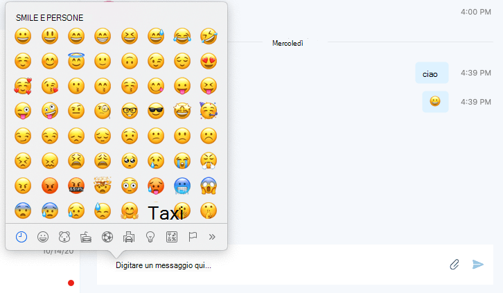 Visualizzazione Emoticon SFB Mac