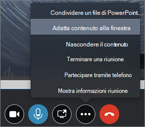Screenshot che mostra l'opzione Adatta contenuto alla finestra