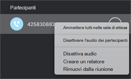 Gestire le persone nelle riunioni e nelle chiamate