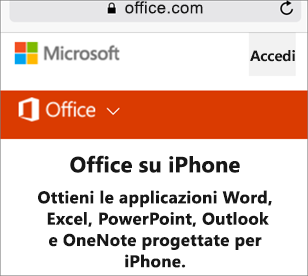 Vai a office.com