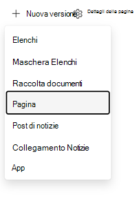 Creare un punto di ingresso della pagina