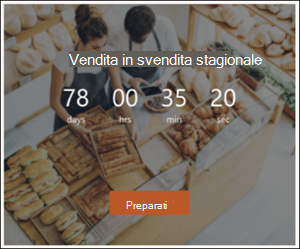 Screenshot della web part Timer conto alla rovescia