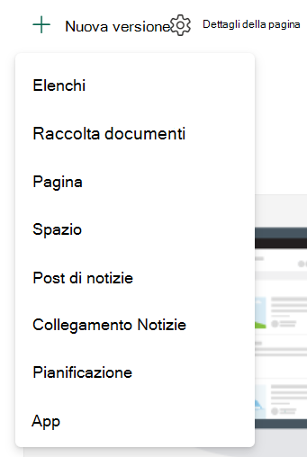 Screenshot della creazione di un nuovo elenco o raccolta