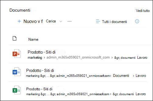 Anteprima della web part Documento.