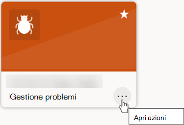 Il pulsante Apri azioni consente di personalizzare o condividere un elenco.