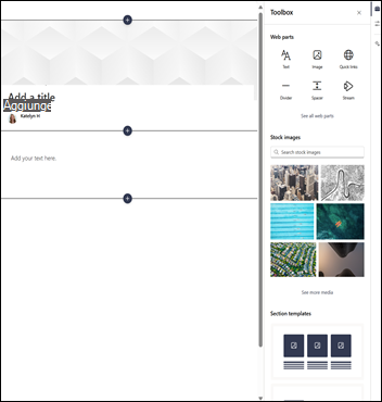 Pagina moderna di SharePoint in modalità di modifica