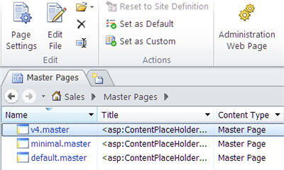 Pagine master di SharePoint 2010