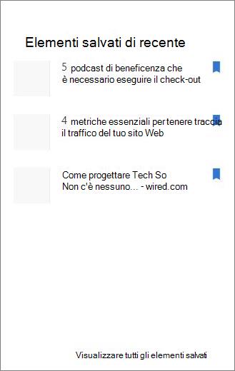 Elementi salvati di recente
