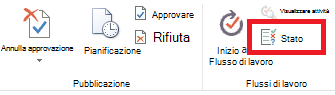 Barra multifunzione con il pulsante Stato approvazione