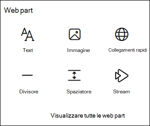 Web part nella casella degli strumenti