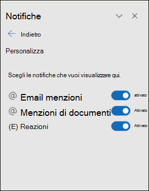 Riquadro delle impostazioni di notifica di Outlook