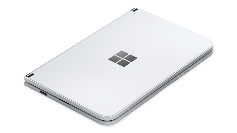 Surface Duo si chiude con il pulsante di alimentazione a destra