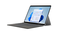 Mostra il dispositivo Surface Pro X, aperto e pronto all'uso.