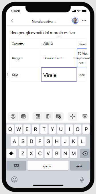 Modificare un componente in tempo reale nei dispositivi mobili