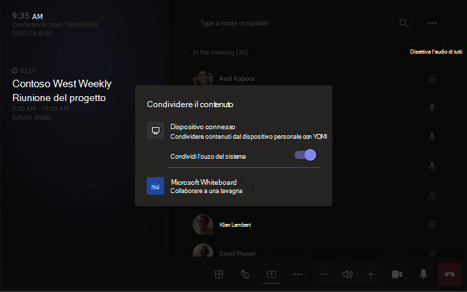 Schermata di Teams Room su Android