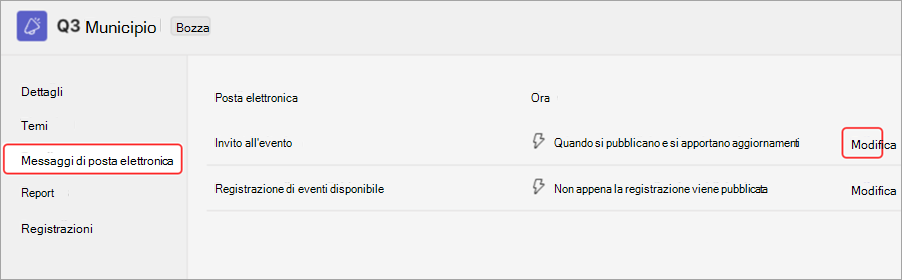 Screenshot che evidenzia l'interfaccia utente per visualizzare in anteprima gli inviti tramite posta elettronica all’assemblea generale