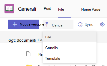 caricare file