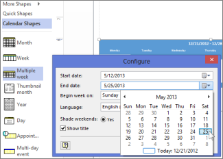Creare un calendario in Visio