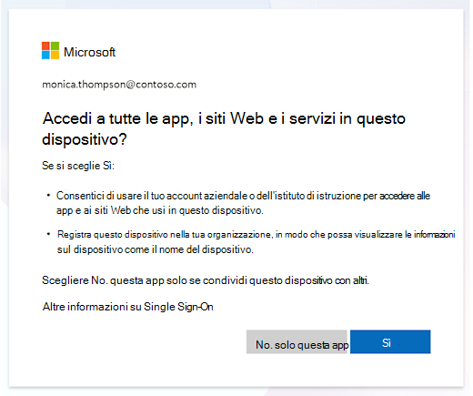 Richiesta di accesso ai dispositivi