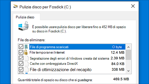Eseguire l'utilità Pulitura disco