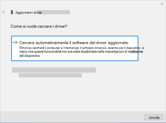 cercare automaticamente un software driver aggiornato per aggiornare il driver audio