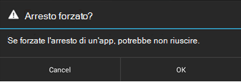 Confermare l'uscita forzata