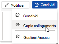 Copiare un collegamento al documento in Word per il Web