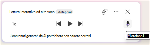 Per porre domande relative a un documento Copilot, fai clic sul pulsante Disattiva audio.