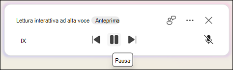 Per sospendere Leggi ad alta voce, selezionare Sospendi.