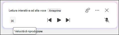 Scegliere la velocità di lettura.