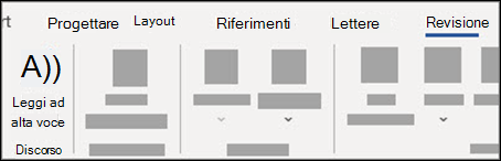 Selezionare Leggi ad alta voce nella scheda Revisione.
