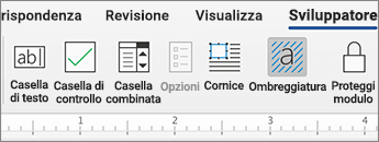 Scheda Sviluppatore con i controlli di contenuto