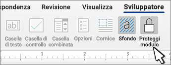 Pulsante Proteggi modulo nella scheda Sviluppatore