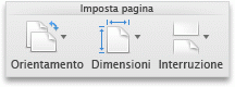 Scheda Layout di Word, gruppo Imposta pagina