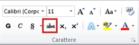 Strikethrough on the Home tab