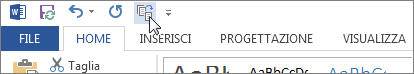 Pulsante Riduci a una pagina nella barra di accesso rapido